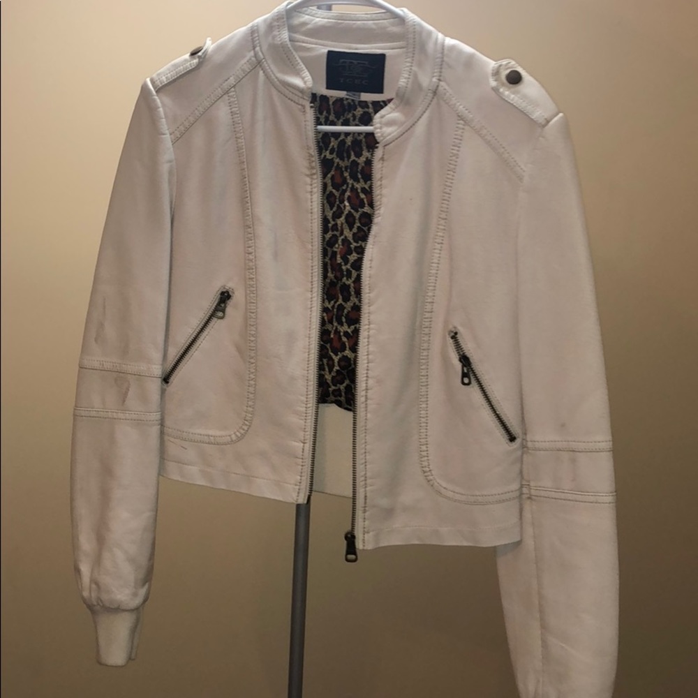 Leather white jacket